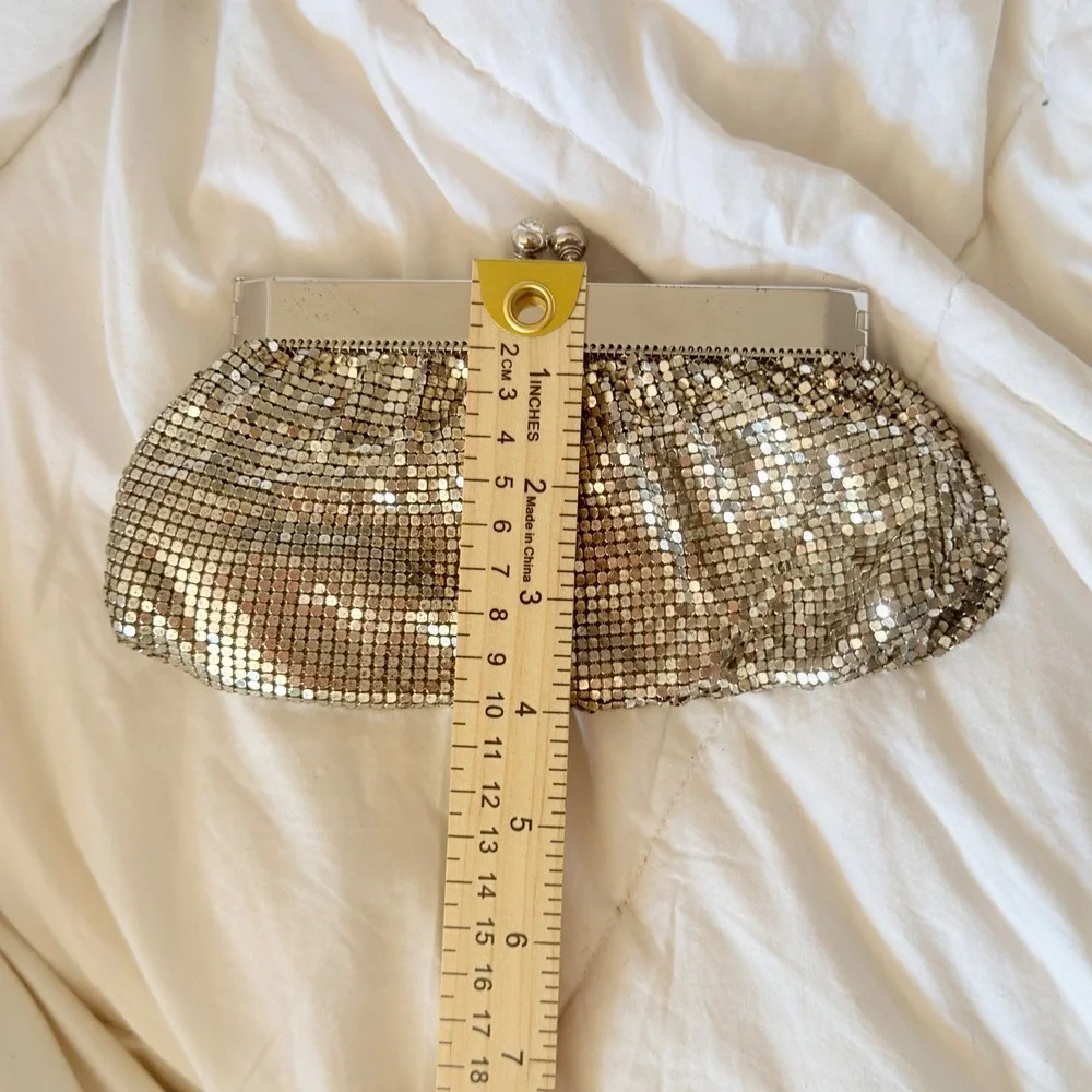 Unbranded Mesh Clutch Women Small Silver Good Vintage Y2K Evening Bag Sparkle